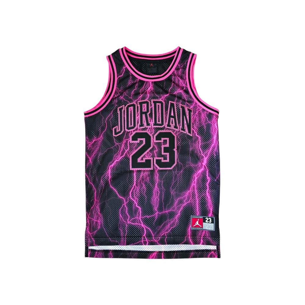 Nike Jordan Jumpman 23 Basketball Jersey Youth 10-12 Black Pink - NWOT